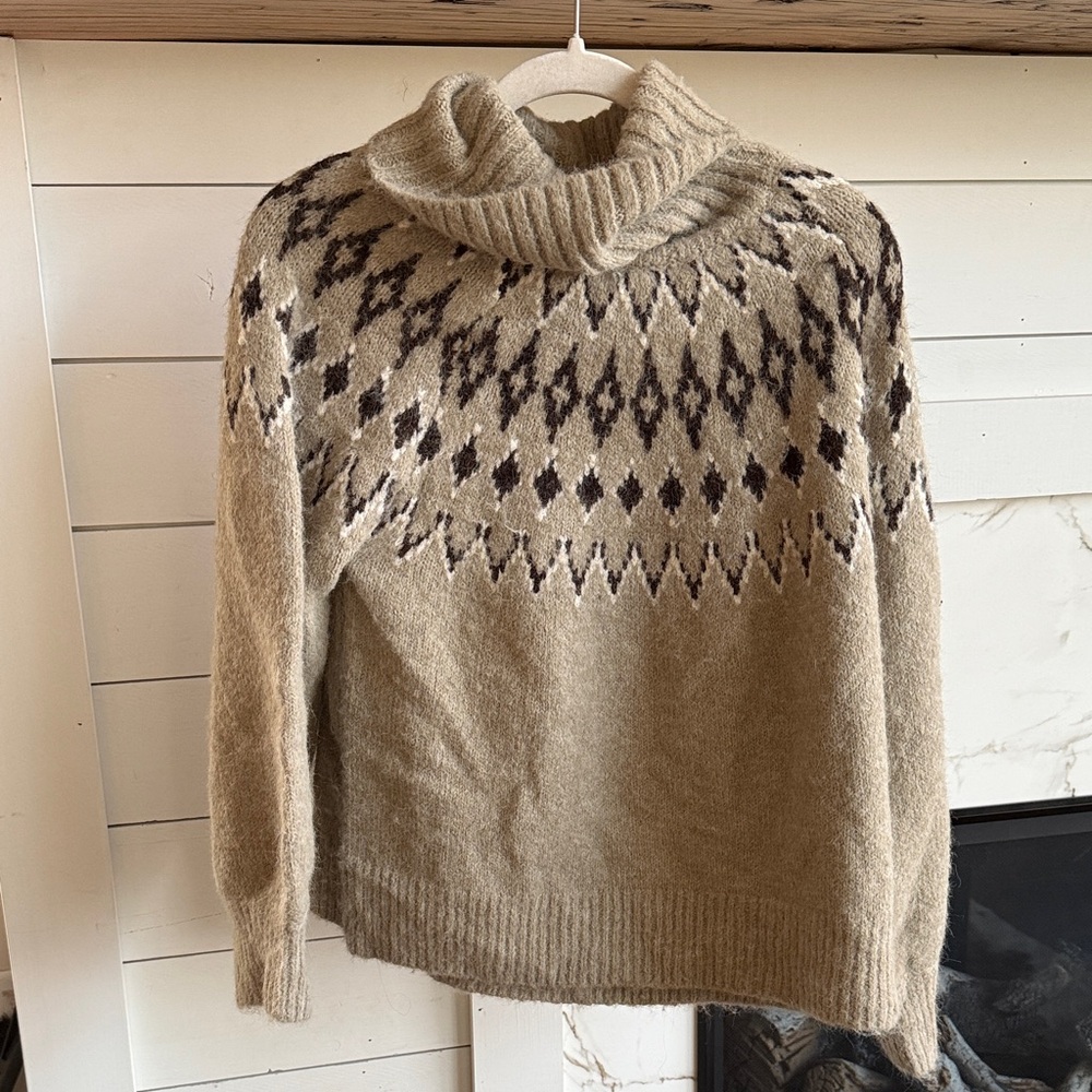 Promesa Tan and Black Cowl Neck Sweater